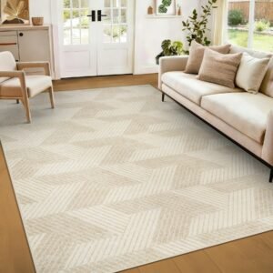 Area Rug 8x10 for Living Room: Washable Large Modern Geometric Rug
