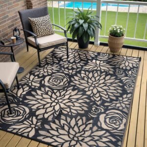 Outdoor Plastic Straw Rug Waterproof Patio 5x8